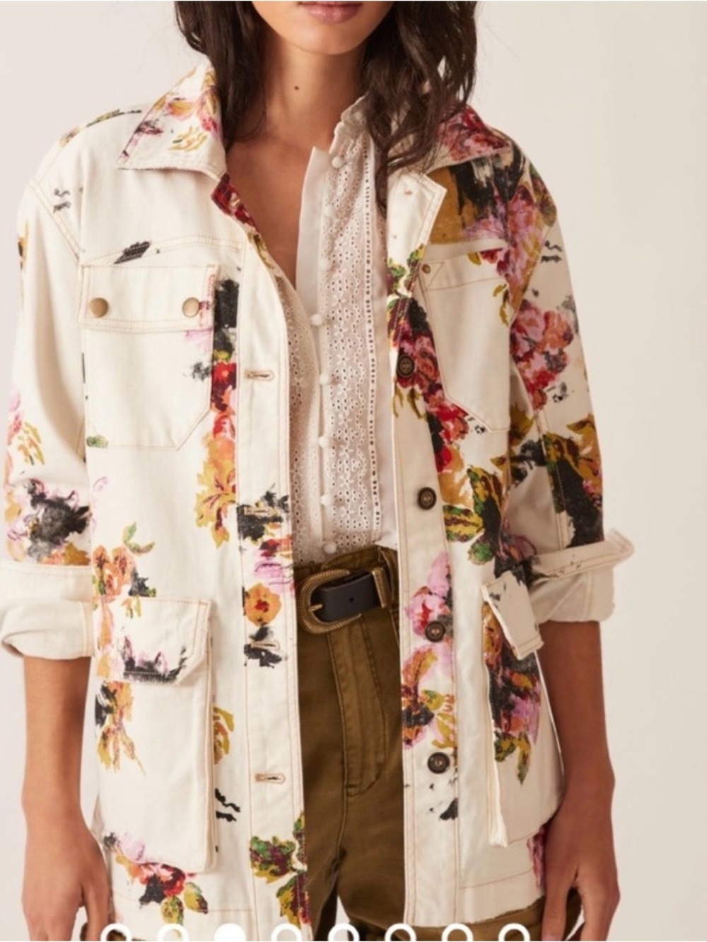 NWOT ANTHROPOLOGIE Pilcro The Wanderer Shirt Jacket Floral